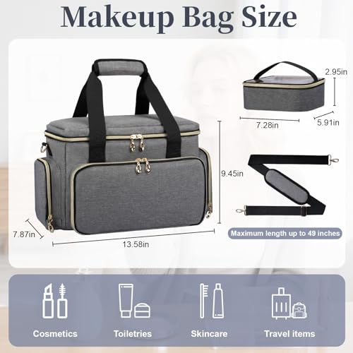 Image of GDNasist Large Makeup Bag, Portable Travel Makeup Bag Organizer