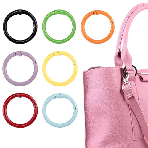 Image of SANNIDHI Spring O Rings Round Spring Snap Keyring Metal Carabiner Clips for Keychain,Handbag,Purse, Dog