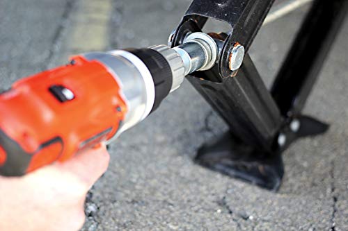 Camco Rv Leveling Scissor Jack Socket Drill Adapter, Fits 3/8" And 1/2" Power Drills, Works With All 3/4" Hex Drive Jacks (57363), Silver #TOP7