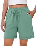 Litherday Pantalones Cortos Deportivos para Mujer Verano Cintura Alta Color Sólido Pantalón Yoga Fitness Casuales Fitness Jogging