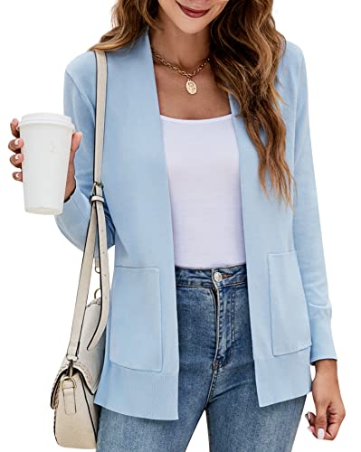 Yousify Womens Cardigan Sweater Long Sleeve Open Front Knit Cardigan Sweater with Pockets