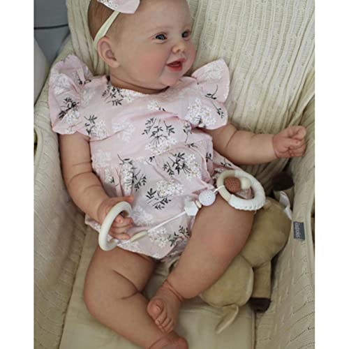 YIHANGG 3D-Lackhaut Reborn Babypuppe Mit Gefäßvene 60CM Weiches Silikon 24 Zoll Neugeborene Puppe Prinzessin Kleinkind… – Bild 4