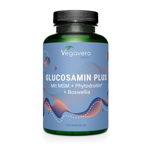 Glucosamin Chondroitin hochdosiert & Vegan | 1000 mg Glucosamin | Mit MSM | Laborgeprüft & Vegan | Ohne Zusatzstoffe | Deutsche Produktion von Vegavero