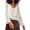 Women Y2k Tie Front Long Sleeve Top...