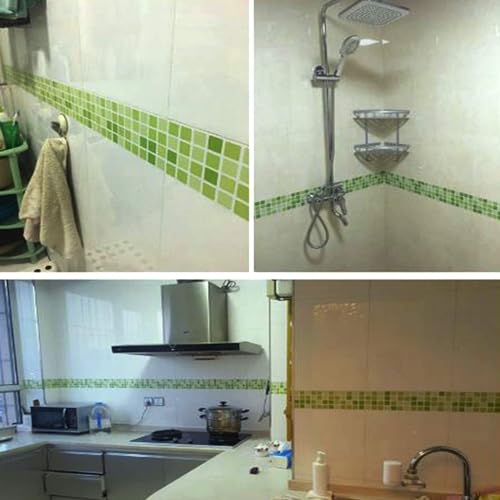 Borda de papel de parede autoadesiva de 39,3 polegadas, decoração de parede à prova d'água para pis