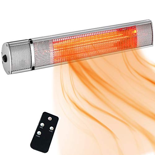 SURJUNY Electric Patio Heater, Indoor/Outdoor Wall-Mounted Patio Heater, Outdoor Heater with Remote Control