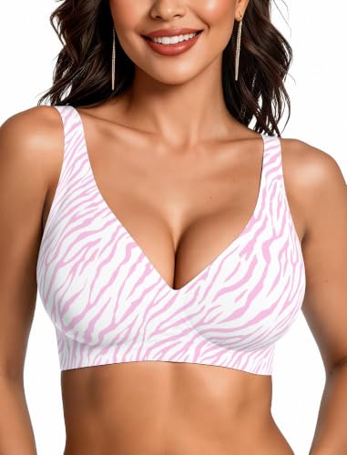 Image of OEAK Womens Jelly Bras Wireless Deep V Bralette Comfy Push Up Tshirt Bras | Comfortable,support and lift,no underwire,bralettes,plunge,full coverage,invisible,balconette,minimizer,no show,soft