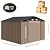 JoanKaren Outdoor Storage Shed House 10x12 FT, Heavy Duty Steel Metal Sheds with Doors for Patio Garden Backyard, Large Cabinet to Store Bikes, Tools and Lawnmowers, Ventilated & Waterproof (Brown)