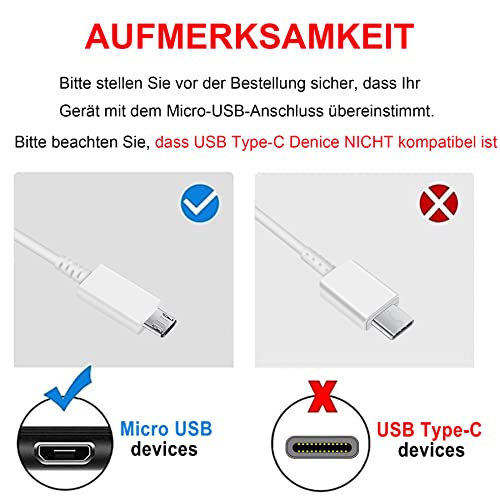 Chargeur USB, Adaptateur Rapide AFC avec Câble de Charge Rapide Micro USB 1,5 m Charge Rapide Adaptative pour Samsung Galaxy S7/S6/S2 S3/S4/S5 Edge/J3/J7/Note 5, LG Stylo 2 3 Plus, Moto G5/E6/E5/E4 – Image 5
