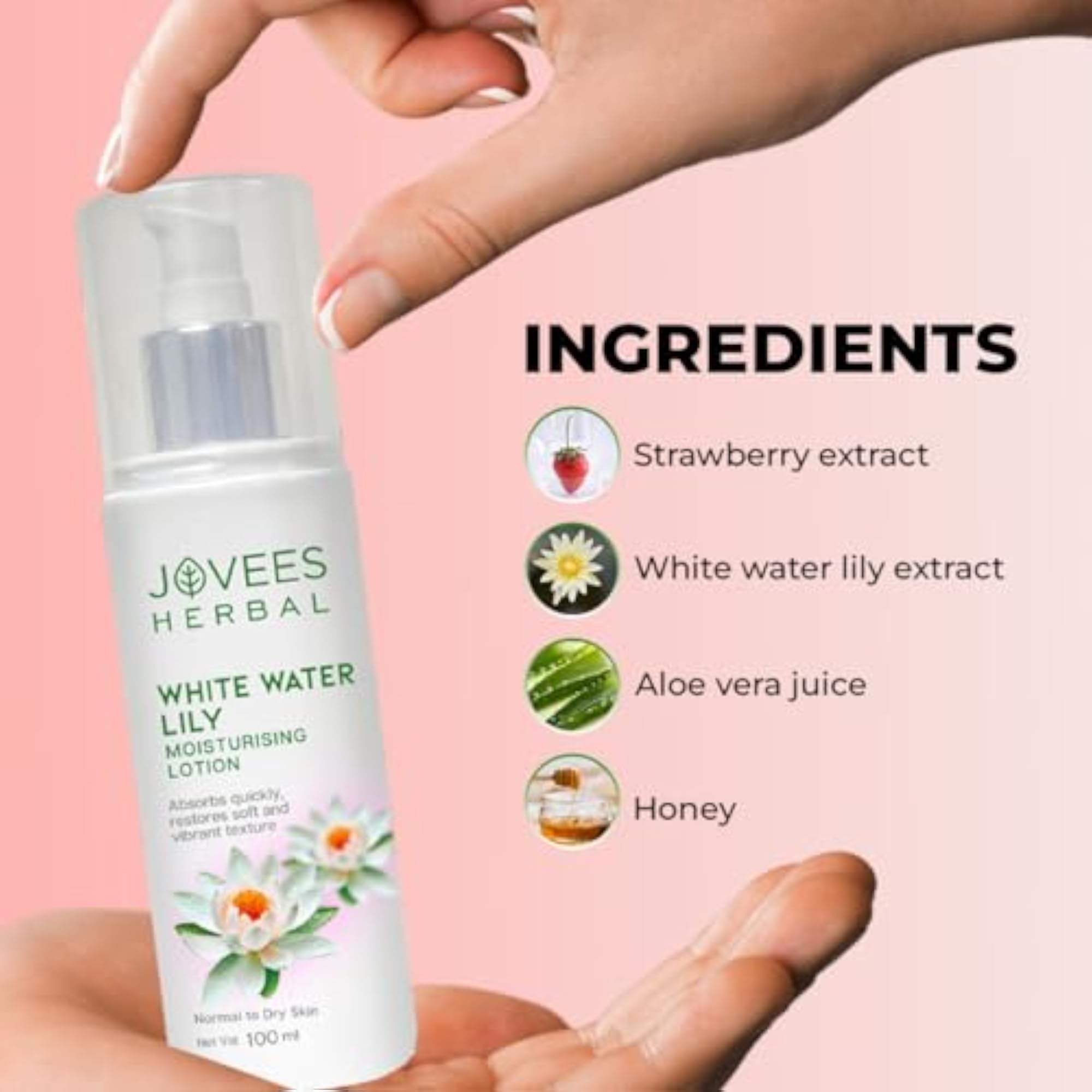 Herbal White Water Lily Moisturising Lotion, Lightweight