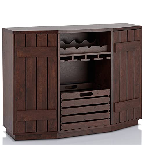 Furniture Of America Layfield Wood Multi-Storage Buffet In Vintage Walnut #TOP6