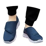 Bequeme atmungsaktive Breitzehen-Sneaker für Herren Damen mit rutschfester Sohle unifarben Schlupfdesign niedriger Absatz ideal für Freizeit Strand Reisen passend zu Jeans Röcken ganzjährig (Blue, 39)