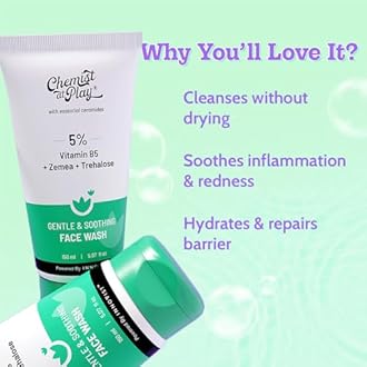 Chemist At Play Gentle & Soothing Facewash | 100% soap & fragrance-free | Cleanses, soothes, refreshes & hydrates | Strengthens skin barrier | 150ml