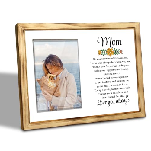 WKYAER Bride to Mom 4x6 �ʐ^�t���[�� ? �f�p�Ȗؐ���㑕���A�������̓��ɖ�����̐S�̂����������蕨�A��̓���a�����̋L�O�i�Ƃ��ė��z�I �z�[��&�I�t�B�X�p�̒g�����f�X�N�f�R���[�V����