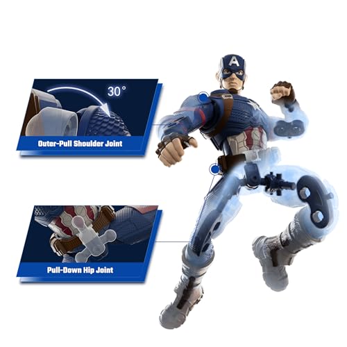 Image of Blokees - Champion Class - Marvel Infinity Saga - Captain America CC03 Model Kit - Assembly Required - No Tools - No Cutting - No Glue - No Paint - Age 14+