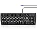 Produktbild Perixx Periboard-107 Wired PS2 Ergonomic Computer Keyboard, Standard Native PS/2 Keyboard for PC, Black, US QWERTY Layout