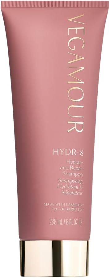 HYDR-8 Hydrate & Repair Shampoo, Hydrating Shampoo for Dry, Damaged Hair Formulated Without Sulfates and with Vegan Keratin, Floral & Vanilla Scent 8 fl. oz.