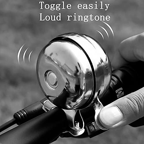 Cool Chrome Rotary Double-Sided Metal Classic Vintage Bike Bell Road Mountain Tricycle Retro Bicycle Handlebar Bell Safety Cycling Loud Ring Accessories Horn Crisp Clear Sound Alarm - Thumbnail 6
