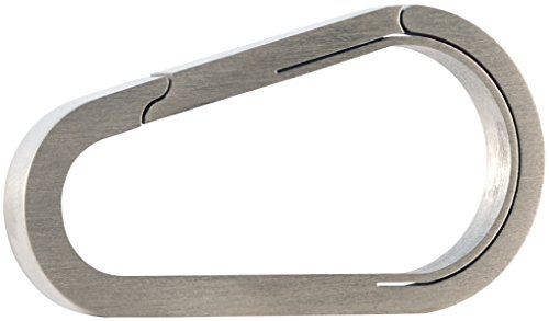 Bico Keyklipz Tear Drop Titanium Keyring/Carabiner: Stone Finish (KR25B) e Titanio, colore: Hand Brushed, cod. KR25B-BR