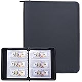 Cash Collection Book, Binder Currency Holder Album with 180 Pockets Paper Money Sleeves, Fireproof Currency Organizer for Money Protection and Storage