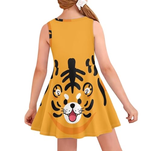 Veniyate Girl's Tank Dress Casual Sleeveless Party A-line Midi Dress Summer Beach Sundress for Kids 3-16 Years2