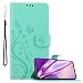 Produktbild Cadorabo Hülle für Samsung Galaxy A71 in FLORAL TÜRKIS  Handyhülle im Blumen Design mit Magnetverschluss, Standfunktion und 3 Kartenfächern  Case Cover Schutzhülle Etui Tasche Book Klapp Style