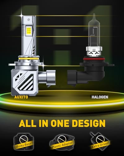 Image of AUXITO 9012 Bulbs, 48000LM 900％ Super Output, 6500K Cool White, Long Lifespan, 1:1 Mini Size Replacement Light Bulbs, Plug-N-Play, Pack of 2