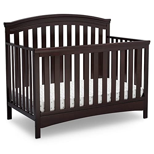 Delta Children Emerson 4-in-1 Convertible Crib - Greenguard Gold Certified, Dark Chocolate