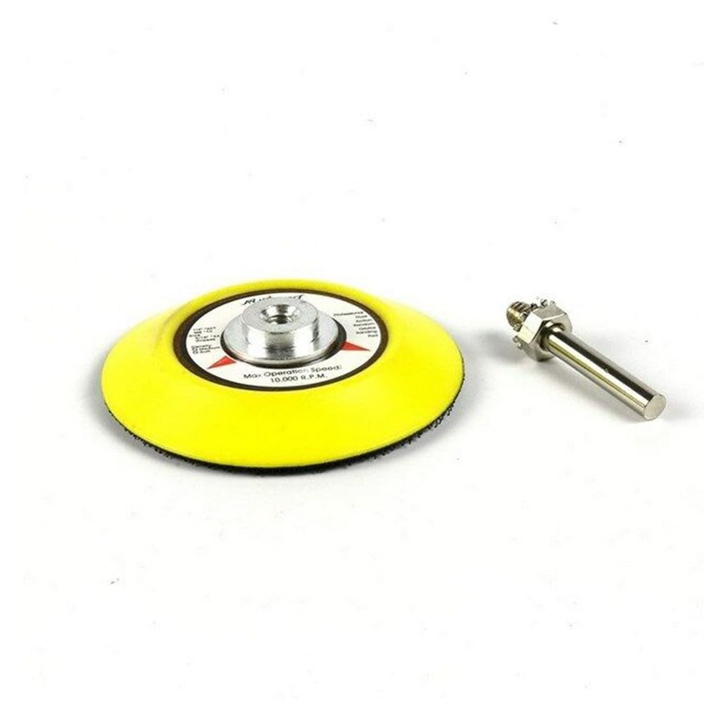 Kit de almohadillas de lijado de 75 mm con amortiguador de espuma suave, vástago de 6,35 mm para herramientas giratorias, amoladoras y taladros de hasta 10000 rpm, amarillo