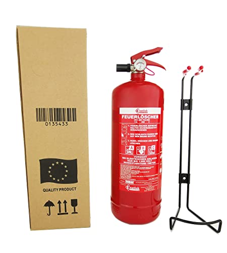 notlok Safety Work – 2x Gaśnica Proszkowa ABC 2 kg | Ciśnieniowa z Manometrem | Z Uchwytami Montażowymi | Do Domu, Kuchni i Samochodu