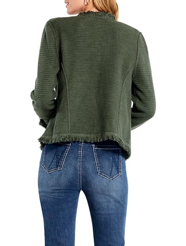 NIC+ZOE Women's Fringe Mix Knit Jacket4