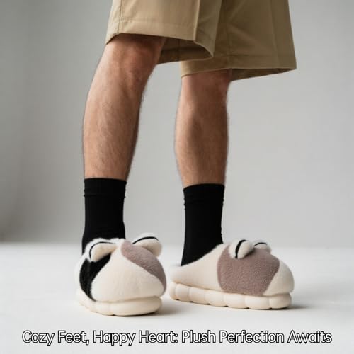Cute Animal Fluffy Warm Fuzzy Cartoon Cat Couple Slippers Comfy Autumn Winter Indoor Outdoor Slippers2