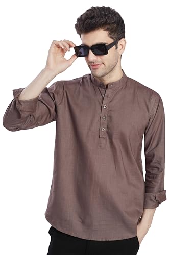 Image of DIVISIVE Men's Slim Fit Full Sleeves Cotton Short Kurta