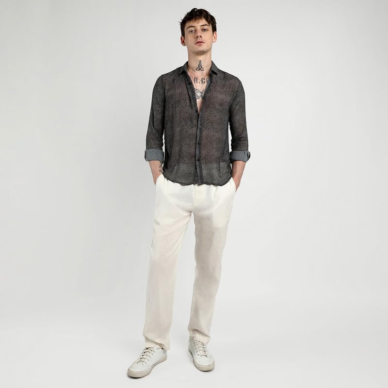 Image of CAHOOT Men'sTartan Plaid Shirt for Casual Wear | Spread Collar | Long Sleeve | Button Closure | Shirt Crafted with Comfort Fit for Everyday Wear