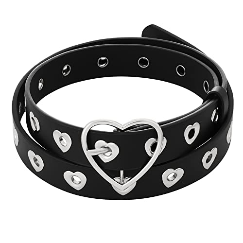 Waist Belt Heart Pin Waist Belts Lady PU Women Leisure Waistband(black) - Main Image