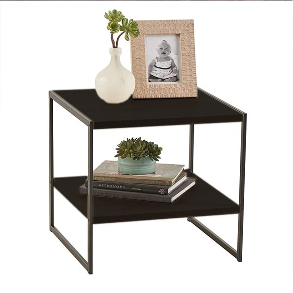 Heera Moti Renod Metal Side Table with Storage, Metal End Table