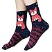 Bienvenu Women's 4 Pack Animal Socks Winter Cotton Thick Crew Socks, Style 2