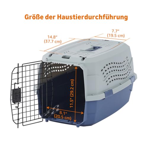 Amazon Basics zweitürige, überladbare Hund hütte, 58L x 38W x 33H cm, Blau