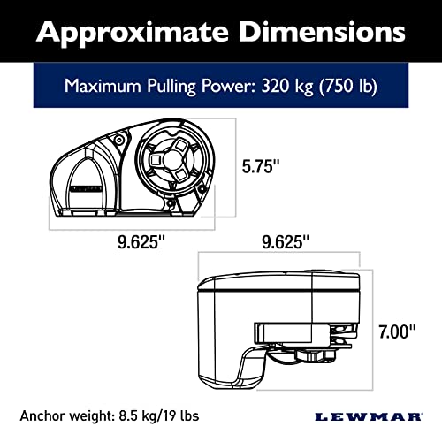 Image of Lewmar Pro Fish 700 Fishing Windlass for 1 /4 inch G4 Chain, Auto Free-Fall System, Maximum Pull 700 lbs., 316 Stainless Steel Construction, for Boats up to 38' - 2020201159