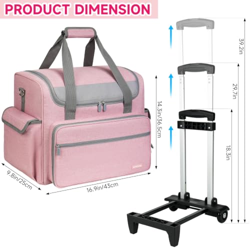 Image of Rolling Craft Bag, Large Craft Bag with Wheels for Scrapbook Supplies