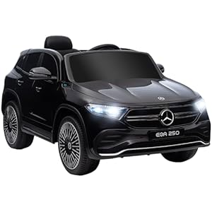 HOMCOM Coche Eléctrico para Niños Mercedes-Benz EQA Coche de Batería 12V con Control Remoto Música Bocina Velocidad 3-8 km/h para Niños de 3-8 Años Negro