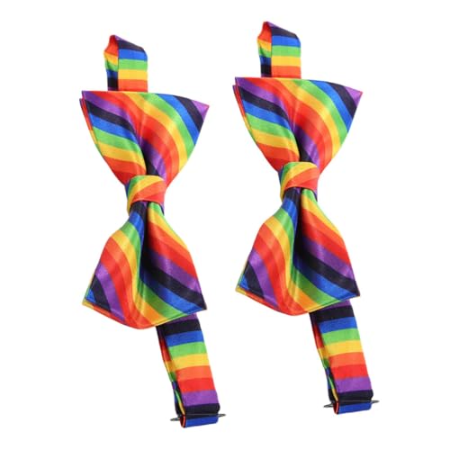 SOIMISS Unisex-fliegen Für Herren Und Damen 2 Stück Regenbogen-gestreifte Fliegen Für Trauzeugen Partys Und Festival-dekorationen