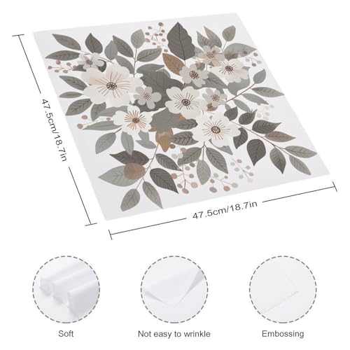 Servilletas de tela con flores pastel grises 18x18 pulg set x4 miniatura 2