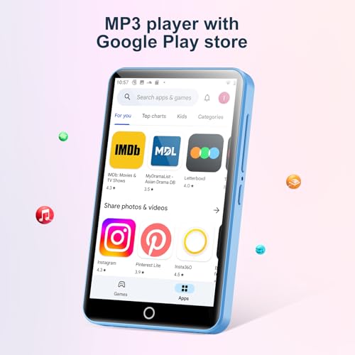 Image of 80GB MP3 Player with Bluetooth and WiFi Blue
