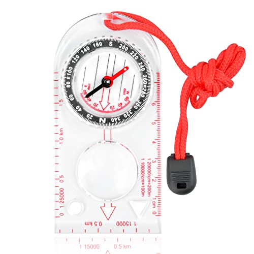 Vesaneae Brújula de Orientación y Navegación Multifuncional con Cordón para Senderismo, Acampada, Camping, Excursionismo - Expedition Exploradora