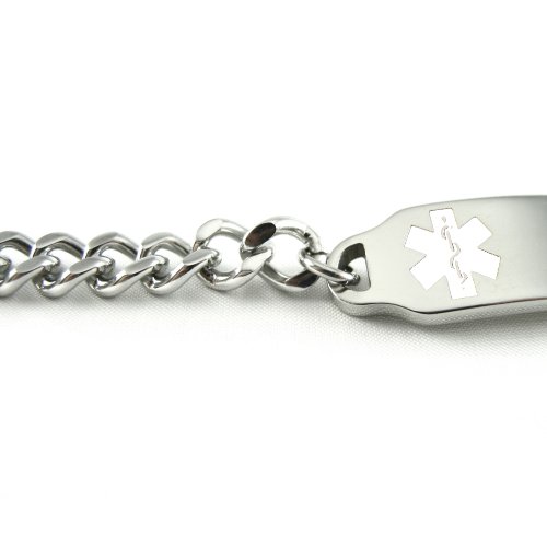 My Identity Doctor - Pre-Engraved & Customizable Morphine Allergy Alert Id Bracelet, White Symbol #TOP3