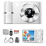 Digital Camera, Autofocus 50MP Vlogging Camera with 32G TF Card & 2 Batteries, 16X Zoom, Flash, Anti-Shake, Compact Portable Small Point and Shoot Digital Camera for Kids Student Teen Adult Beginner