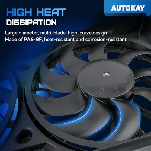 AUTOKAY Radiator Cooling Fan Assembly for Chevrolet Chevy Tahoe Silverado Avalanche for Cadillac for GMC Sierra Electric Radiator Condenser Engine Dual Cooling Fan Replaces 622220 GM3115211 by AUTOKAY - Image 2