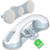𝐔𝐩𝐠𝐫𝐚𝐝𝐞𝐝 3 Suction Cup Grab Bars for Shower, ASLUCO Shower Handles for Elderly Suction, Shower Grab