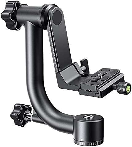 K&F CONCEPT Aluminium Gimbalkopf, Metall 360° Panorama Stativkopf | Stativkopf mit 20 KG Tragkraft, Acra Swiss System,1/4'' Gewinde und Wasserwaage, ideal für Tier- und Sportfotogr